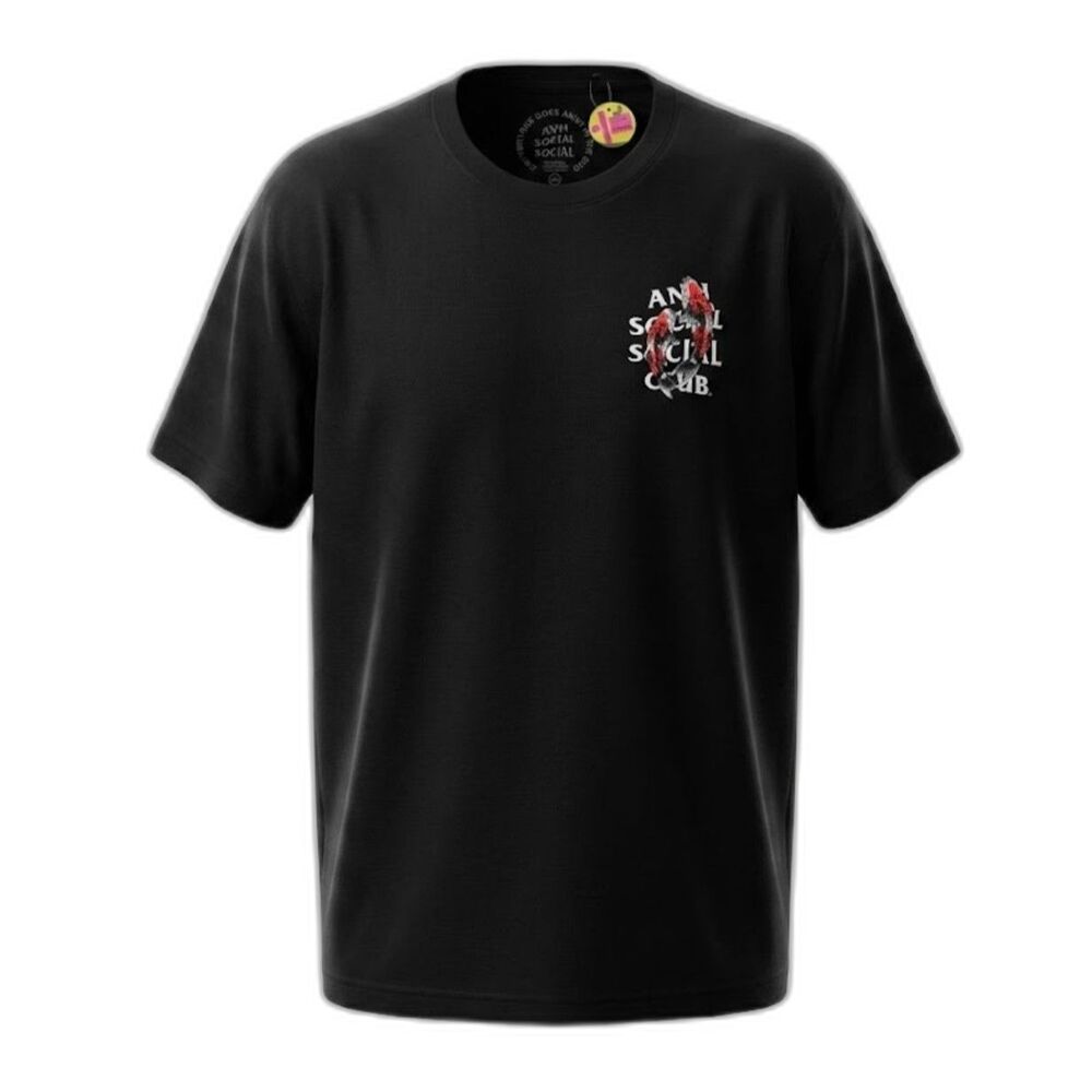 Anti Social Social Club ASSC Koi Fish Reflective Black Tee T-Shirt 2XL NWT